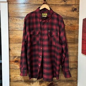 Men’s Dixxon 3XL Maroon Black w Gray Pinstripe Long Sleeve Flannel | Tailored